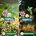 FOMOMDI Outdoor Solar Garden Lights with Welcome Sign, Hummingbird Ornament Metal Stake Lights for Lawn, Patio, Cracked Glass Balls (Hummingbird)
