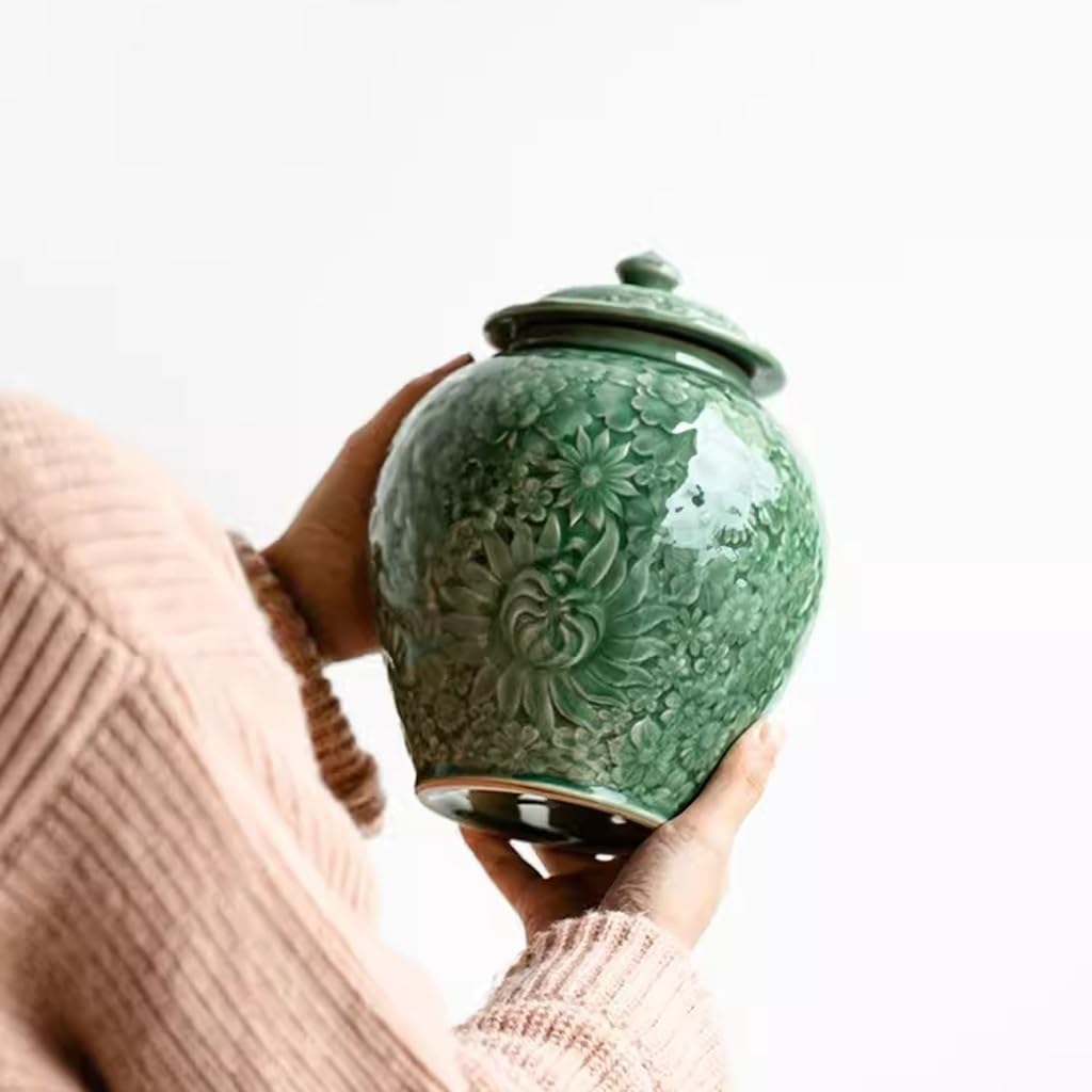 Herbata Celadon Herbata Puszka, Ceramiczna Puszka Zamknięta, Herbata Puszka Do Przechowywania, Herbata Zielona Do Użytku Domowego, Herbata Czarna, Puszka, Herbata Magazyn Kuchenny Pojemniki