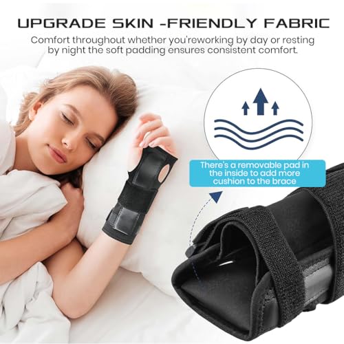 Image of HANNEA Wrist Band for Pain Relief Adjustable Compression Wrist Support for Right and Left Hand, Carpal Tunnel Wrist Splint, Wrist Brace for Arthritis, Tendonitis, Sprains