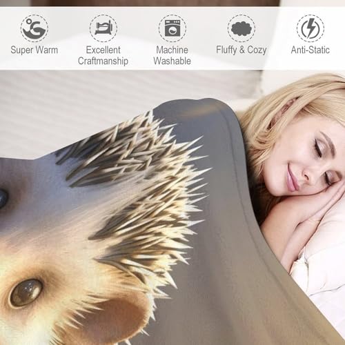 Couverture polaire lavable machine plaid hérisson contre le froid - 4