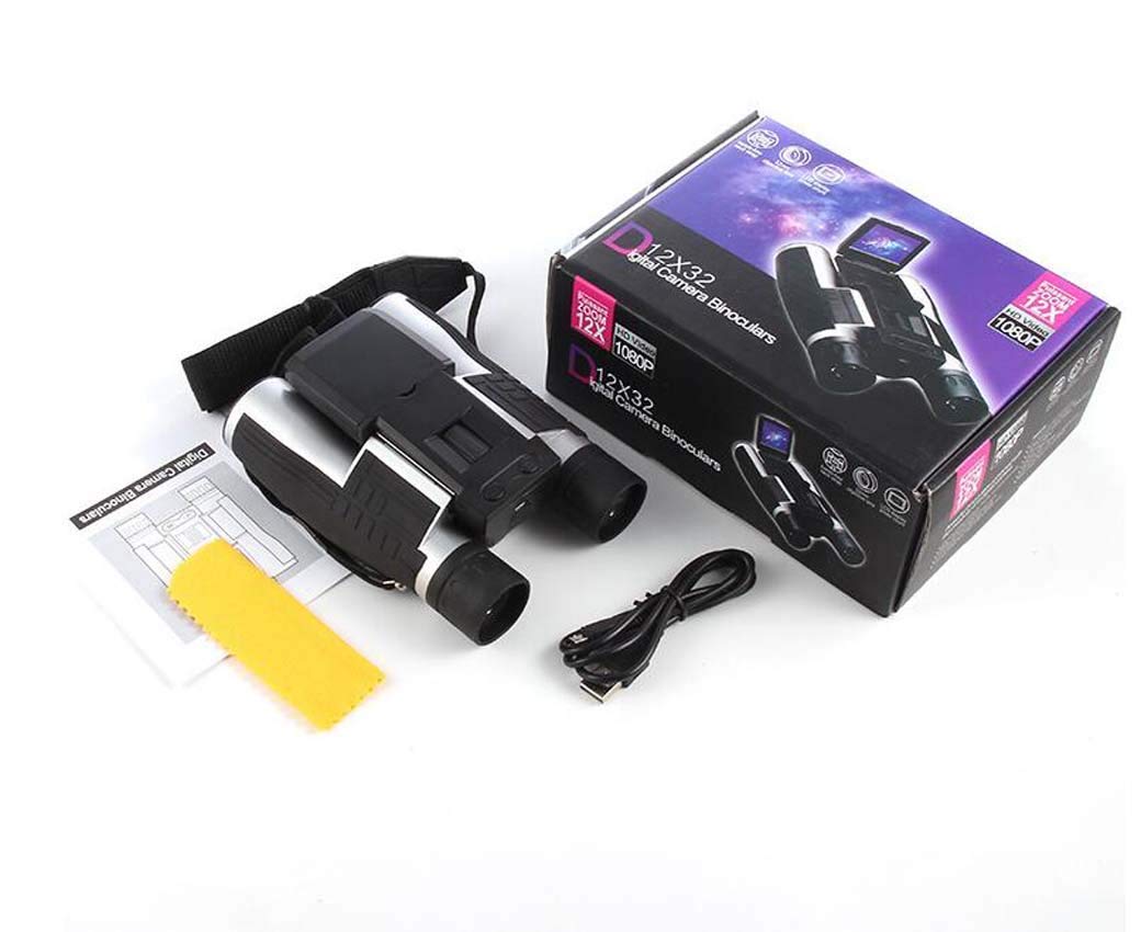 Telescopio/prismáticos Digitales con cámara, Pantalla LCD de 2 Pulgadas, grabadora de vídeo de 12x32 y 5MP para observación de Aves, Partidos de fútbol, ​​conciertos/Código de Producto: WXJ-1097