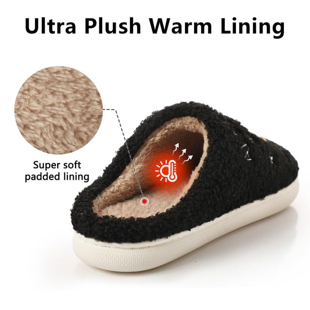 Feionusin Meet Me At Midnight Slippers for Womens Mens Warm Fuzzy Slippers Memory Foam Cloud Slides Slip-on Cozy Winter Indoor Bedroom Pillows Flat Shoes 5