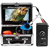 Underwater Fishing Camera 7 inch LCD Monitor Fish Finder Waterproof 1200TVL Fishing Camera 12 White LEDs +12 IR LEDs Infrared Lights for Lake, Boat, Ice Fishing (30M)