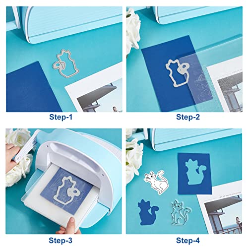 BENECREAT 2pcs Clear Stamp and Cutting Die, Cat Pattern Stamps and Dies for Card Making Cat Bathing - Image 3