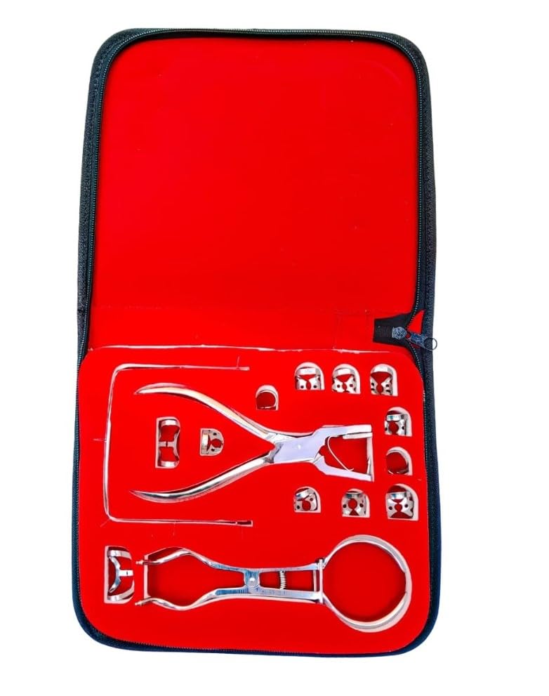 Rubber Dam Kit – Includes 12 Anti-Reflection Clamps, Punch Plier, Dental Isolation Tools, and Endodontic Supplies