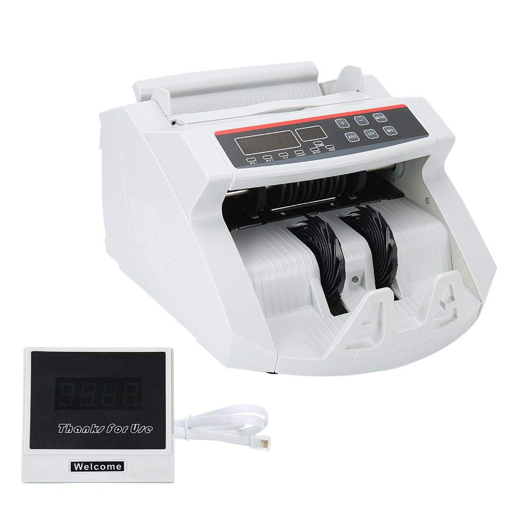 Mini Rilevatore di Banconote, Portatile Intelligente Rilevamento Banconote Contraffatte con Display LCD, Ergonomico Automatico Soldi Falsi Valuta Contanti Checker per USD/EUR/Rupia