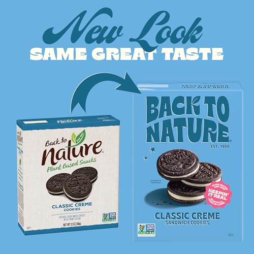Image of Back To Nature Classic Creme Sandwich Cookies - Plant-Based Cookies Made With Wheat Flour - Non-Gmo, No High Fructose Corn Syrup, 9 Ounce (Pack Of 2)