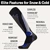 Pure Athlete High Performance Wool Ski Socks - Thermal Warm Merino Wool OTC Sock, Men Women