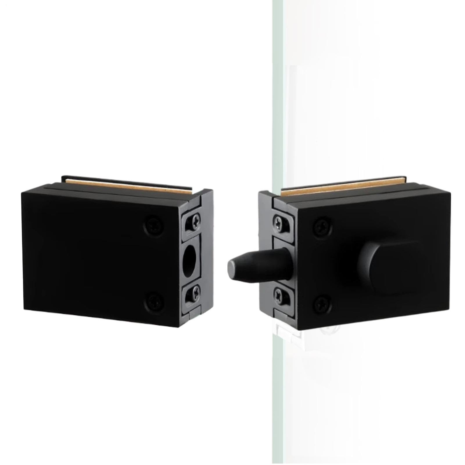 Serrure pour porte de douche avec antivol de sécurité et fixation pour vitrage de magasin