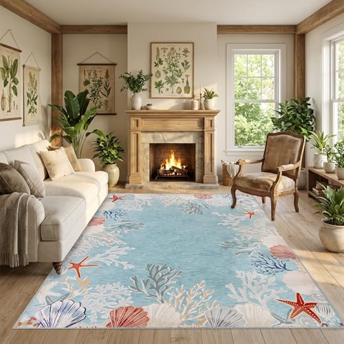 RAIWORUP Coral Reef Washable Rug