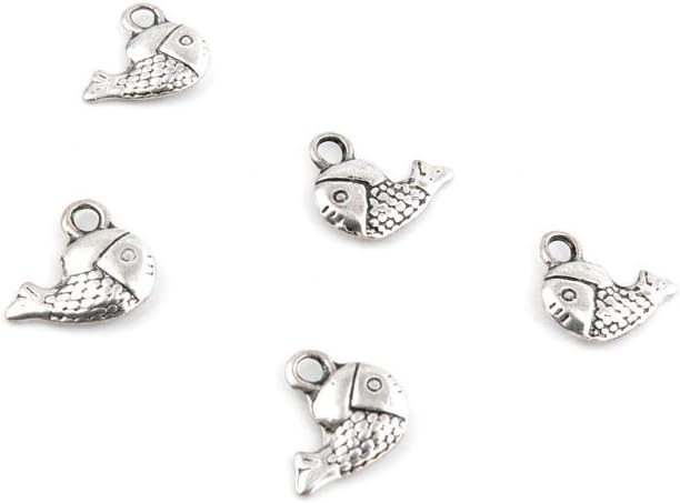 Jewelry Making Charms Retro Silver Tone for Necklace Pendant Bracelet Findings Vintage Bijoux Breloques Bulk 30009 Fish