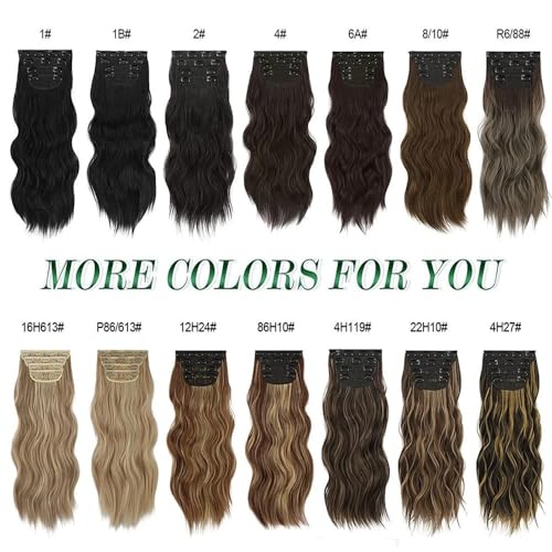 Extensiones de cabello sintético de aspecto natural y efecto ondulado de agua 5