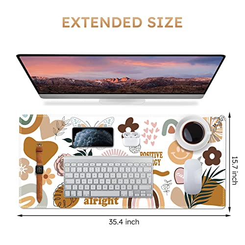 Image of iCasso Large Gaming Mouse Pad, XXL Mouse Pad, Stable Rubber Base with Stitched Edges, Computer Keyboard Pad for Work, Gaming, Office, Home - Sticker