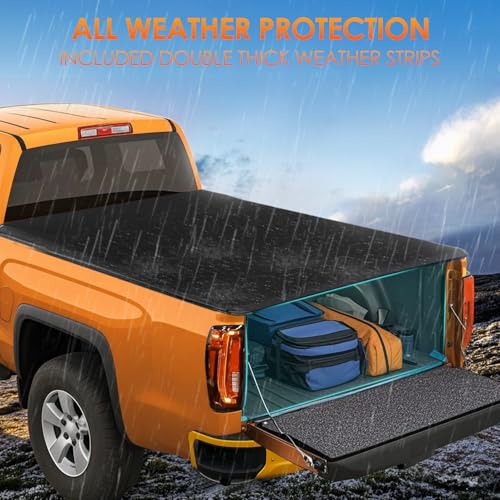 Image of Nilight Soft Roll-Up Tonneau Cover Compatible with Chevy Silverado /GMC Sierra 2500 HD 3500 HD 2020-2026, 6.9ft Truck Bed Cover