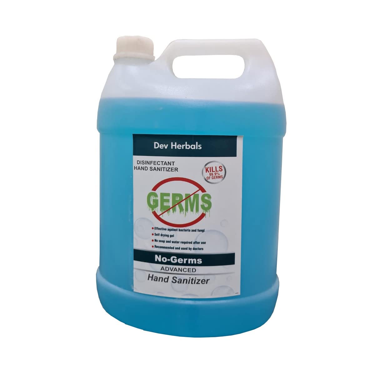Dev Herbals Hand Sanitizer Liquid/ 5 litres/ 70% alcohol/kills 99.9%_color-Blue_germs. (B09Q81DRV2) Amazon Price History, Amazon Price Tracker