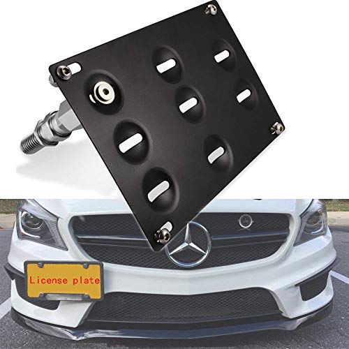Racing Car No Drill Tow Eye Front Bumper Tow Hole Hook License Plate Mount Bracket Holder Adapter Relocation Kit for Mercedes W204 C-Class W212 E Class C117 CLA-Class W221 S-Class W166 ML X204 G