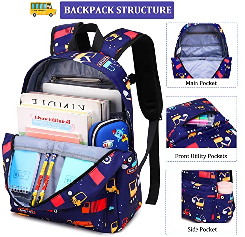 Backpack For Kids,Preschool Cars Backpack For Boys, Elementary School Bookbag Set With Lunch Box And Pencil Bag #TOP5