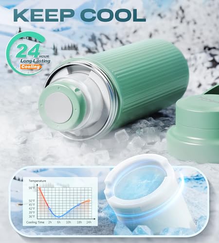 Image of 22oz Breast Milk Cooler Bottle for Travel & Outdoor Use, Portable Breastmilk Chiller with 24-Hour 360 Cooling, Larger Capacity with 2 Baby Bottles for Breast Milk Storage