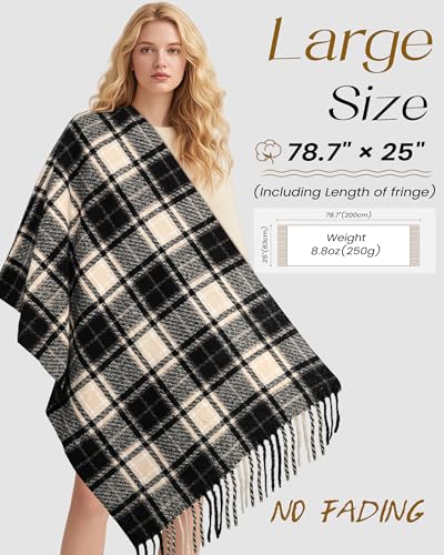 Winter Scarf for Women Fashion Long Plaid Shawls Big Grid Winter Warm Lattice Large Scarf3