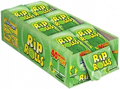 RIP ROLLS GREEN APPLE 1.4-oz Each ( 24 in a Pack )