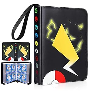 Card Binder for Pokemon 4-Pocket,Storage 504 Cards with 63 Removable Sleeves,Trading Game Card Collection Binder/Sports…