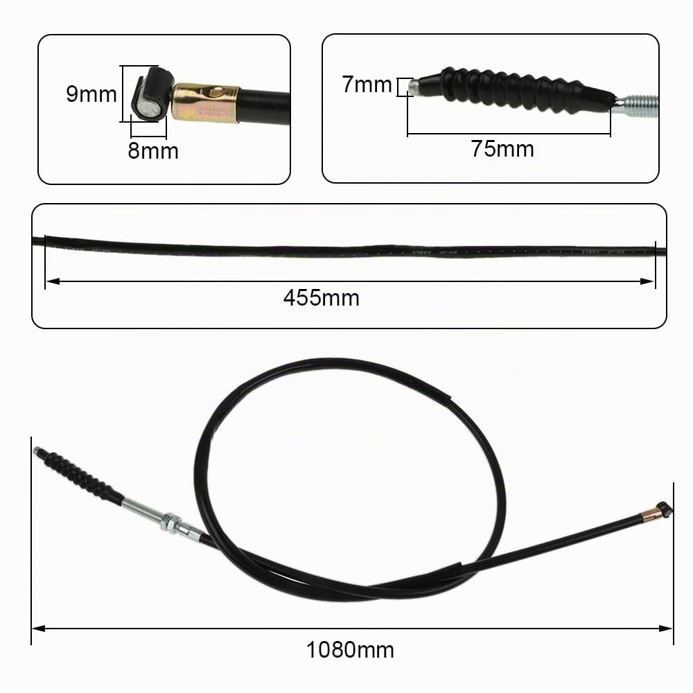 Wai Danie 43" 108cm Câble d'embrayage moto Pour 125cc 150cc 200cc 250cc Pit Dirt Bike ATV Quad Taotao Baja Roketa SSR Coolster Moto tout terrain Motocross