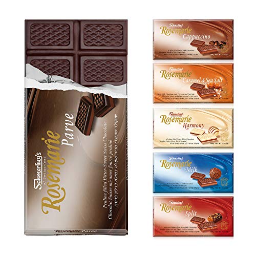 Schmerling's Premium Swiss Chocolate - Kosher Chocolate Dark Chocolate Parve Chocolate Kosher For Passover Gluten Free Non GMO Milk Chocolate Variety 6 Pack