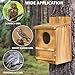 Screech Owl House, Owl Bird Box Large Handmade Wooden Circular Opening Screech Box for Outside with Mounting Screws and A Bag of Wood Shavings, Easy Assembly Required (Brown, 9