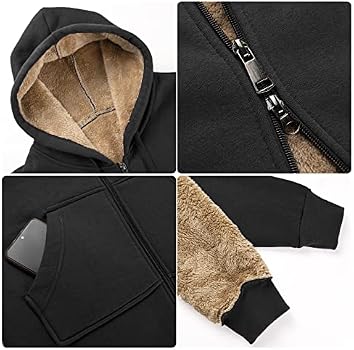 RITOSTA Sweat à Capuche Polaire Femme Zippé Long - Hoodie Chaud Hiver Avec Poches, Manteau Peluche Épais Casual
