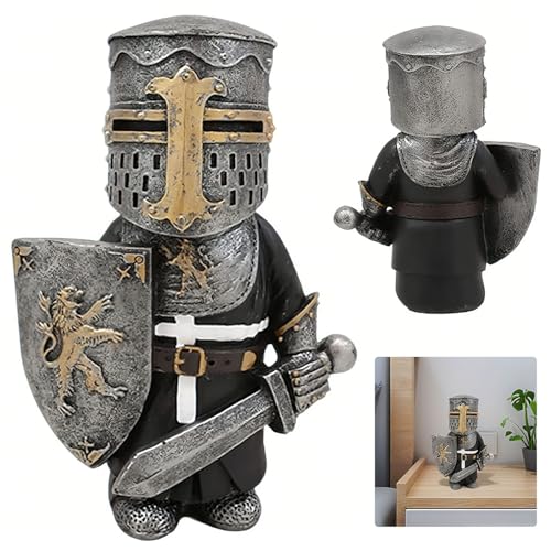 TELAOBAN Gothic Ritter Wächter Zwerg, Gartenzwerge Ritter Figur,...