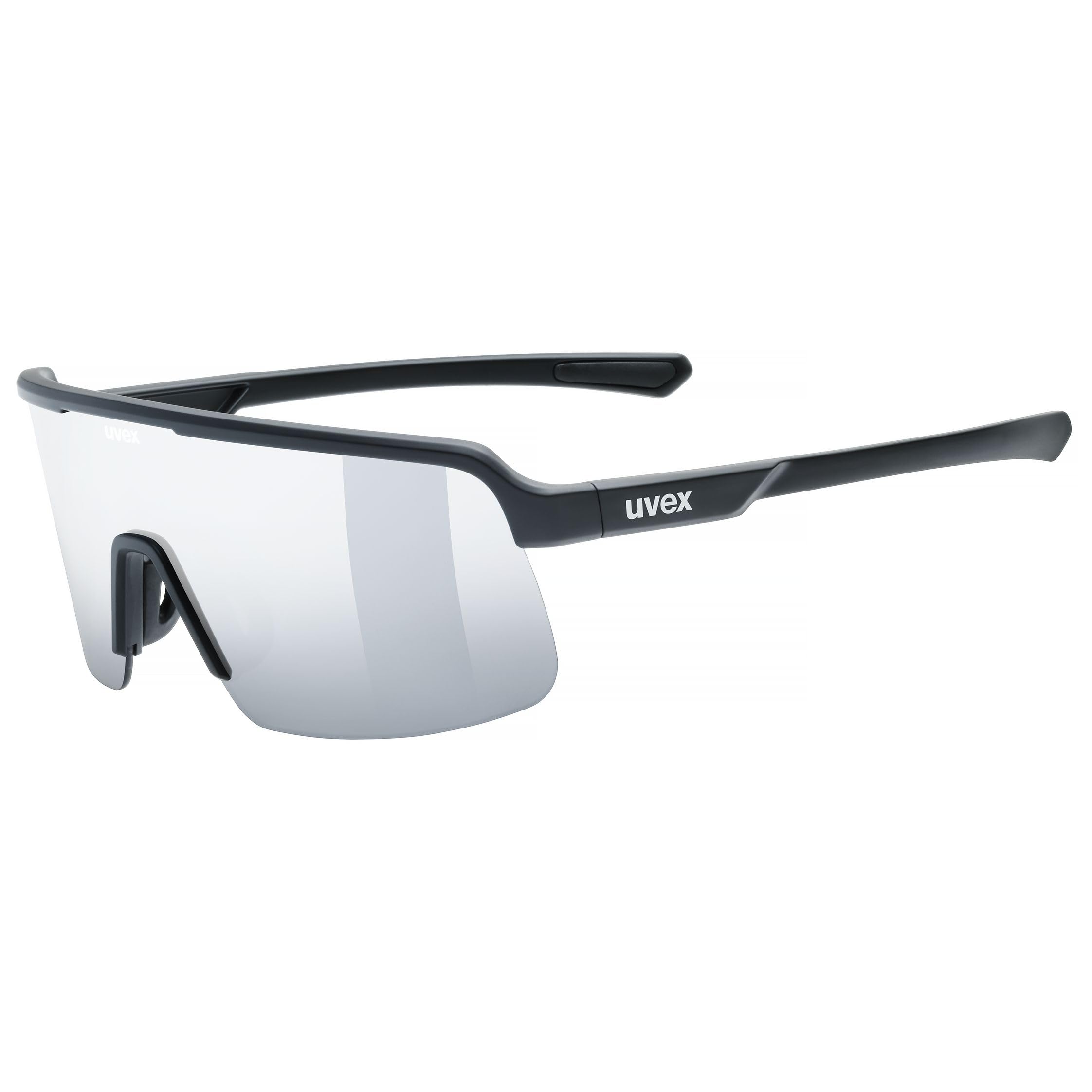 Uvex dyrt - sports glasses for adults - strong UV protection - contrast enhancing - black matte/silver mirror - one size