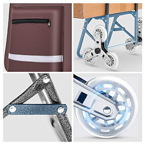 Einkaufstrolley Klappbar Treppensteiger Zusammenklappbarer Einkaufswagen Mit 3 Rädern Lebensmittelgeschäft-Einkaufswagen… – Bild 4