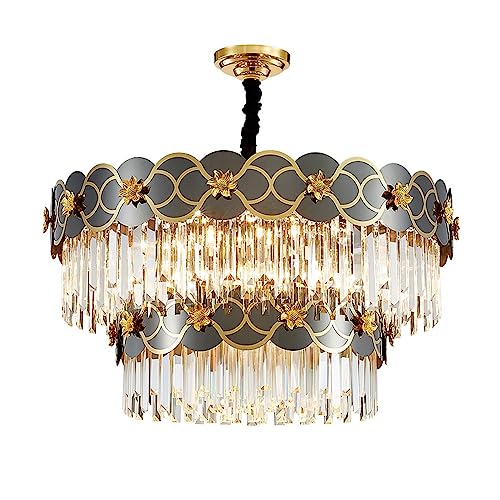 Lustre fer forgé cristal créatif D450mm plafonnier design américain de salon art