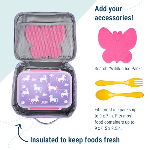 Image of Wildkin Kids Insulated Lunch Box, Pink Giraffe | Insulated, wipe-clean lunch box for school, daycare, and travel