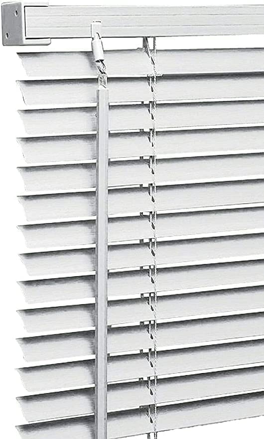 Ruby Deals PVC Venetian Blind Blinds Window 25mm Thin Slats Trimmable Window Blinds Treatments Easy Fit Curtains with Metal Headrail & Fittings Home Office(White 225W x 213H cm)