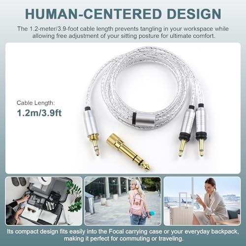 Cable de audio Jack 3.5mm para auriculares Focal 1.2 m miniatura 6