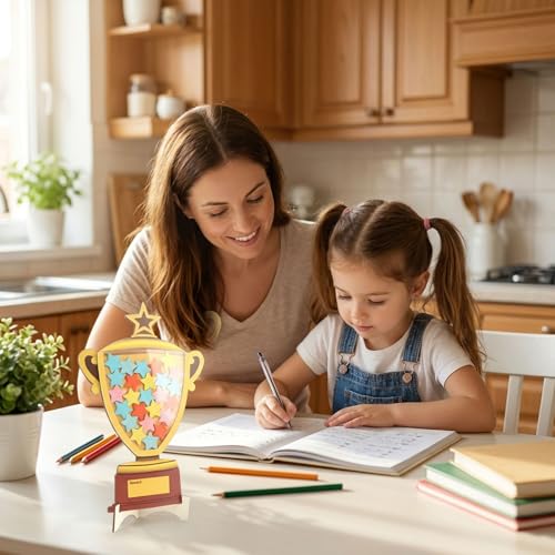 Trophy-Shaped Magnetic Reward Jar with 25 PCS Stars, Star Jar Reward System for Kids, Potty Training System, Behavior Management Tool for Home Chore Chart, Positive Behavior Training - Image 8