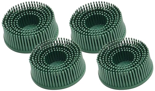 Image of 3M 07524 Roloc 2 inch x 5 /8 Tapered Coarse Bristle Disc, Green, 10 Count (Pack of 4)