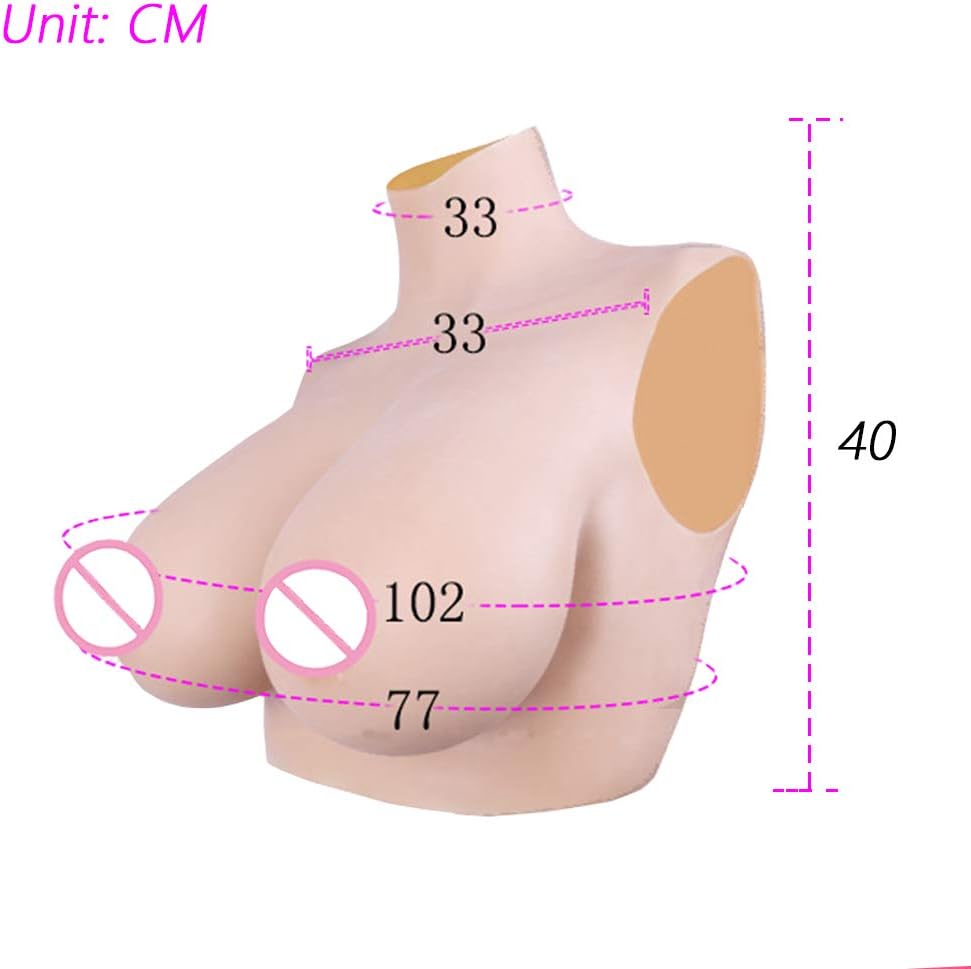 Breast Forms Filled with Elastic Cotton Silicone Breast Plate B-G Cup Fake Boobs for Crossdresser Transgender Breastplate Bra Pads Enhancers