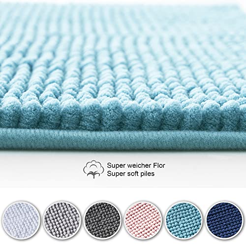 Decomira Badematte rutschfest | Als Badteppich Set kombinierbar | Badezimmer-Teppich Bad-Vorleger waschbar aus Chenille… – Bild 5