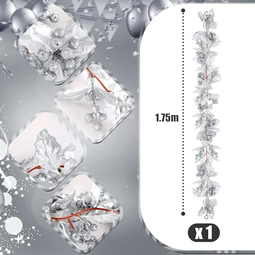LATERN Silver Berry Christmas Garland - Image 2