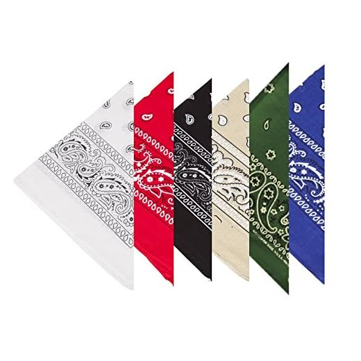 (6 Mix B) - BOOLAVARD 100% Cotton 6pcs Pack Bandanas with Original Paisley Pattern Colour of Choice Headwear/Hair