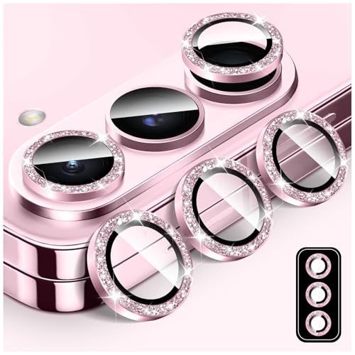 Kucheed Bling Camera Lens Protector for Samsung Galaxy Z Fold 6, Tempered Glass Camera Cover Screen Protector, Glitter Automatic Alignment Individual Metal Rings Film Stickers