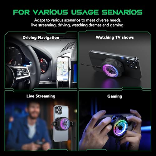 Image of Cubonic Black Shark MagCooler 4 Pro Magnetic RGB Light 27W Mobile Phone Cooler for Gaming, Video Streaming and Driving, Mobile Cooler for Phones, Tablets and Pads
