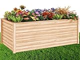 UDPATIO Hochbeet Holz für Garten 240x88x80cm Holzhochbeet zum Bepflanzen von Gemüse & Kräutern Pflanzbeet Pflanzkasten Gemüsebeet für Balkon