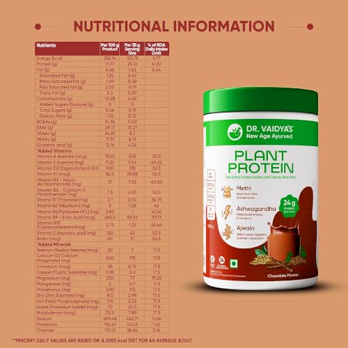 Dr. Vaidya's Store Dr. Vaidya's Plant Protein Powder, 500g 24 g - Image 6