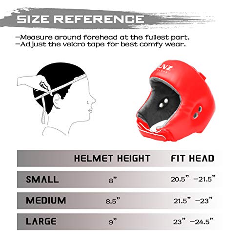 Luniquz Boxing Headgear for Kids Junior Headguard Helmet for MMA Sparring Karate Taekwondo, L Red - Thumbnail 5