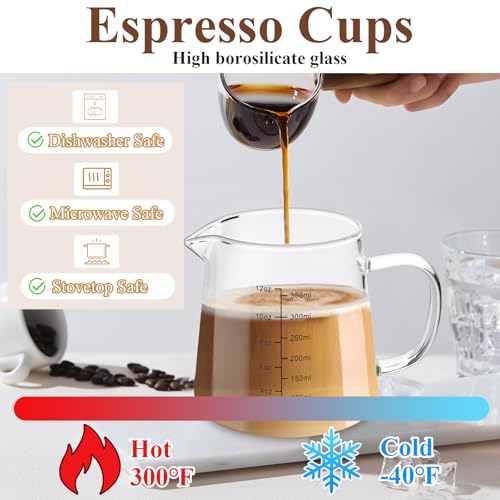 Pack 4 Vasos Medidores de Vidrio para Café 12oz miniatura 4