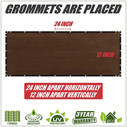 image for ColourTree 5' x 50' Brown Fence Privacy Screen Windscreen Cover Fabric