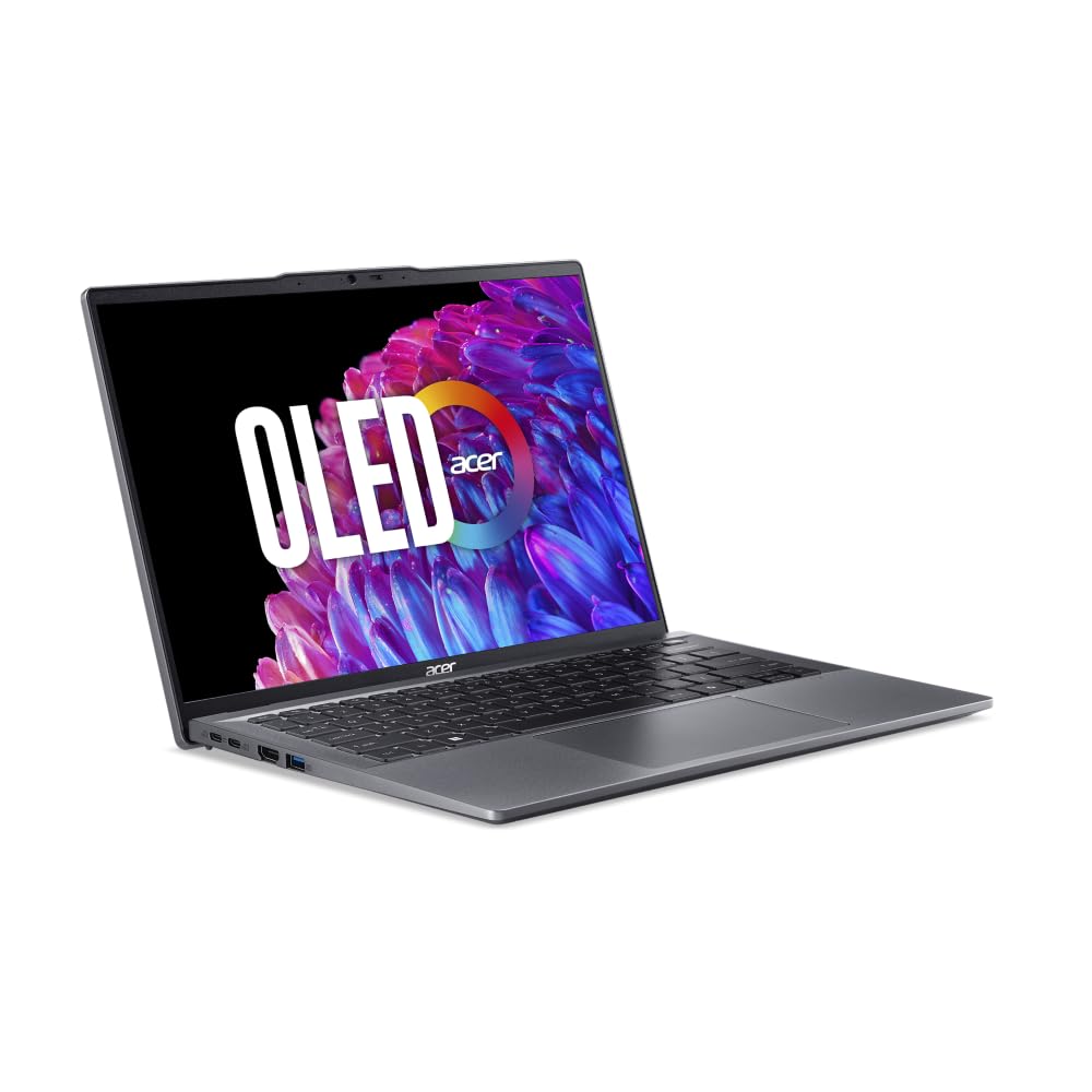 Acer Swift Go 14 I PC Portable 14" 2.8K OLED 90Hz I AMD Ryzen 5-8645HS I 16Go RAM DDR5 I 512Go SSD I AMD Radeon Graphics I Windows 11 Home I Gris I Clavier FR AZERTY I SFG14-63-R11S